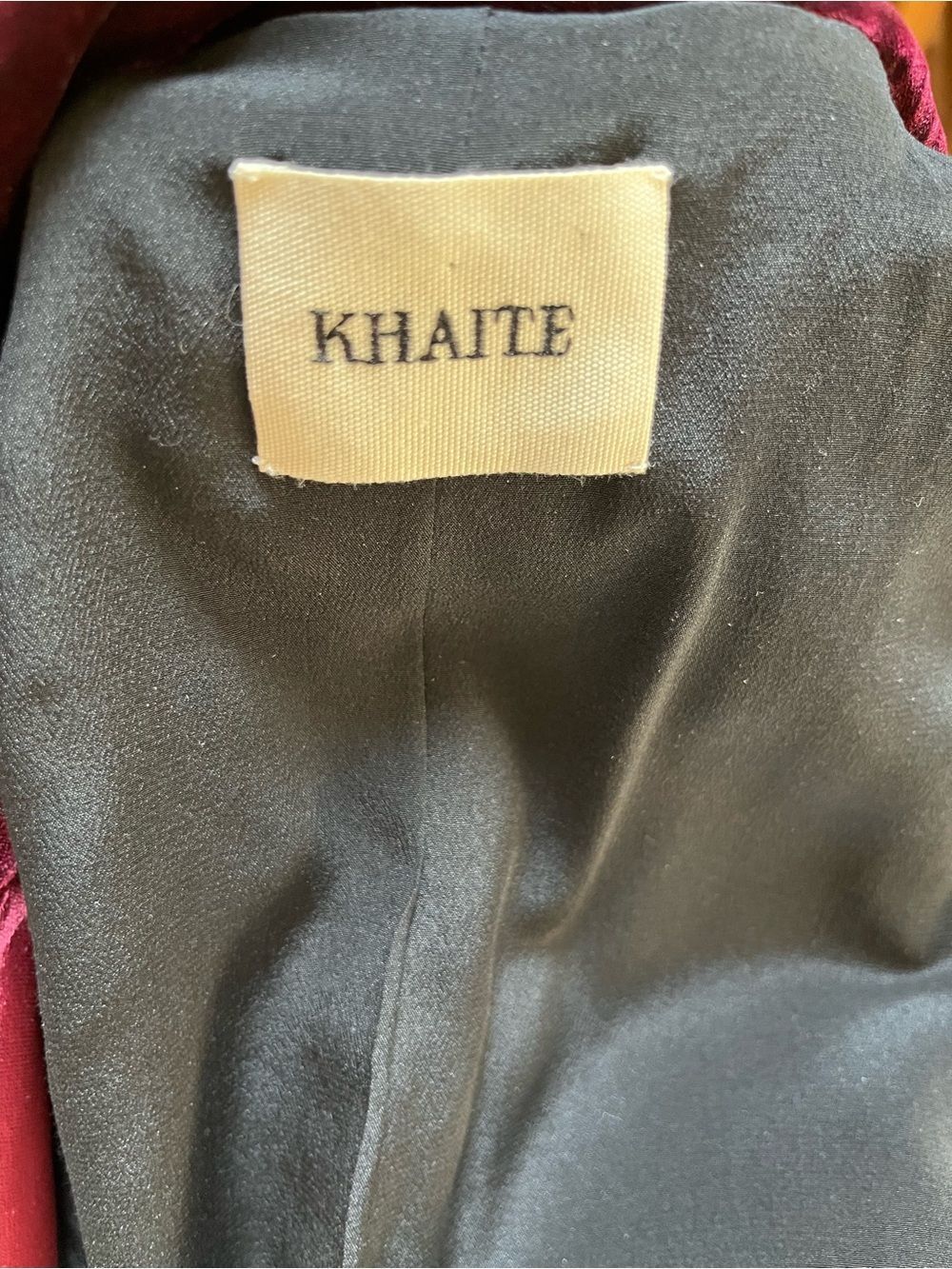 Khaite Blazer Cathy Burgundy Velvet Double Breasted Peak Collar Size 12 - Picture 5 of 14